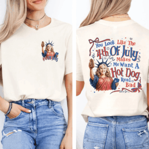 Jennifer You Look Like The 4th Of July Shirt, Makes Me Want A Hot Dog Shirt Real Bad, Independence Day Shirt, 4th Of July T-Shirt