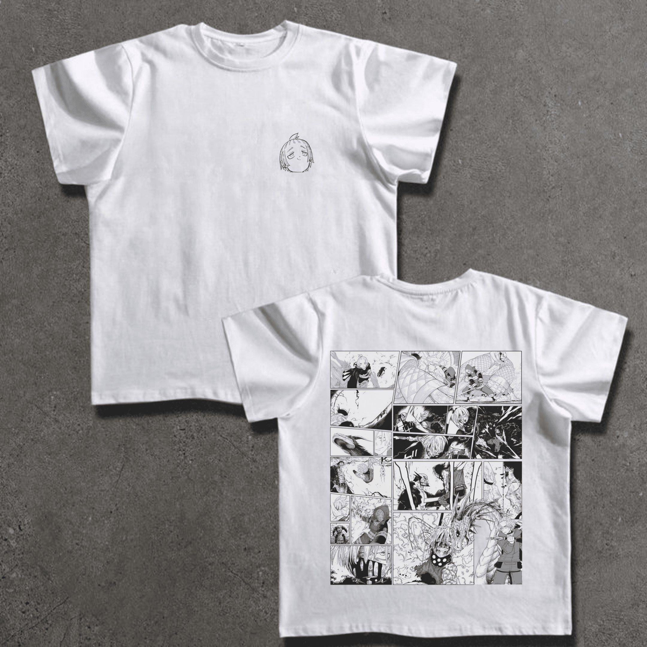 (2 sides) FIRE FORCE | Drawing Manga Black White Shirt