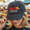 Taco Tariffs Trade Trump Always Chickens Out Embroidered Washed Hat