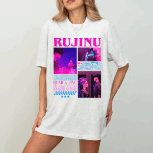 Rujinu KDH T-Shirt, Rumi Jinu Kpop Demon Hunters Fan Shirt, Retro Bootleg Tee, Saja Boys Band Graphic Tee