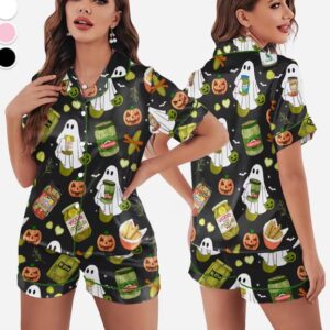 Halloween Pickle Pajamas Set, Short / LONG Sleeve Top