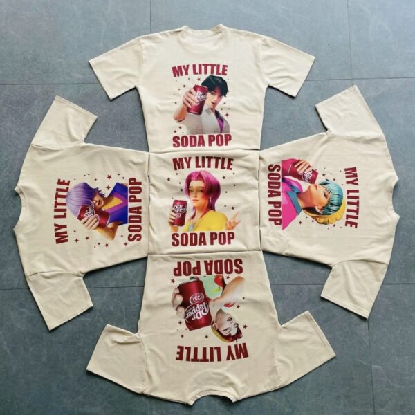 [CUSTOM Characters] Dr Pepper 2 Sides Shirt, My Little Soda Pop Jinu Baby Abby Romance Shirt, Saja Boys Shirt, Kpop Demon Hunters Merch