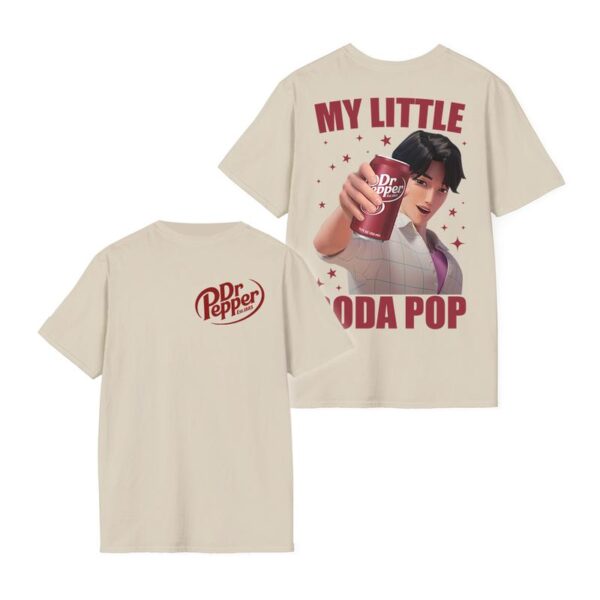 [CUSTOM Characters] Dr Pepper 2 Sides Shirt, My Little Soda Pop Jinu Baby Abby Romance Shirt, Saja Boys Shirt, Kpop Demon Hunters Merch