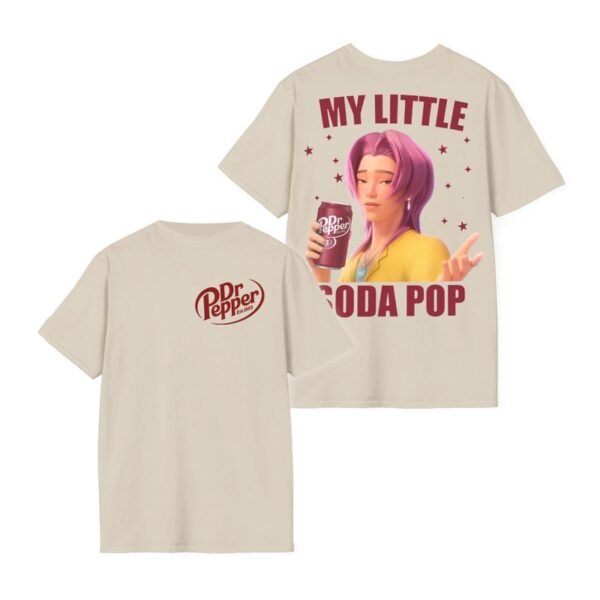 [CUSTOM Characters] Dr Pepper 2 Sides Shirt, My Little Soda Pop Jinu Baby Abby Romance Shirt, Saja Boys Shirt, Kpop Demon Hunters Merch