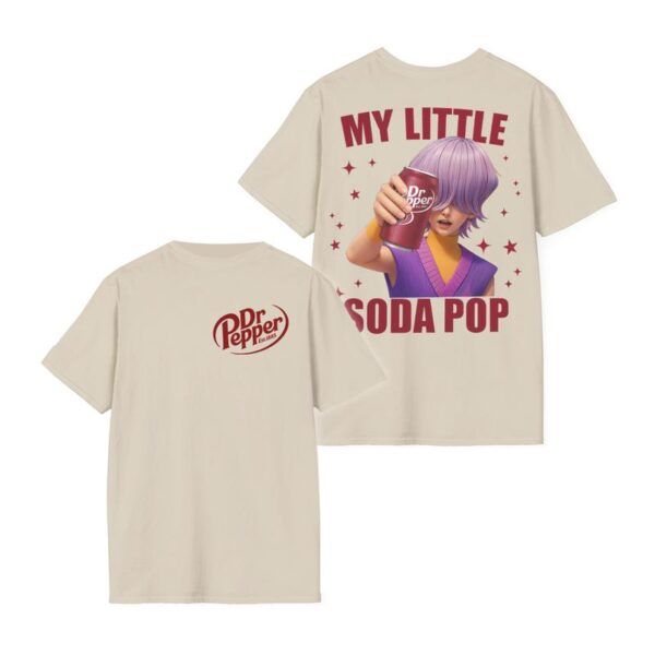 [CUSTOM Characters] Dr Pepper 2 Sides Shirt, My Little Soda Pop Jinu Baby Abby Romance Shirt, Saja Boys Shirt, Kpop Demon Hunters Merch