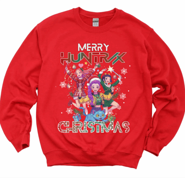 Merry Huntrix Christmas Shirt, Huntrix Shirt, Kpop Demon Hunters Merch