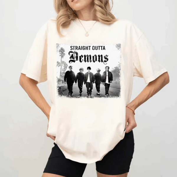 Straight Outta Demons Shirt, kpop demon hunters shirt, Jinu Abby T-shirt, Kpop Demon Hunter Villain Tee, Saja boys Shirt