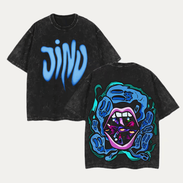 (all printed) Jinu 2 Sides Washed Shirt, Kpop Demon Hunters Shirt