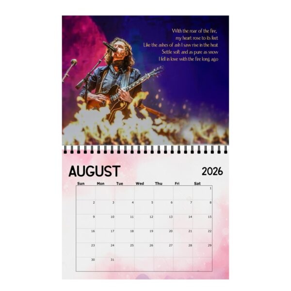 Hozier Calendar | 2026 Calendar | Wall Calendar