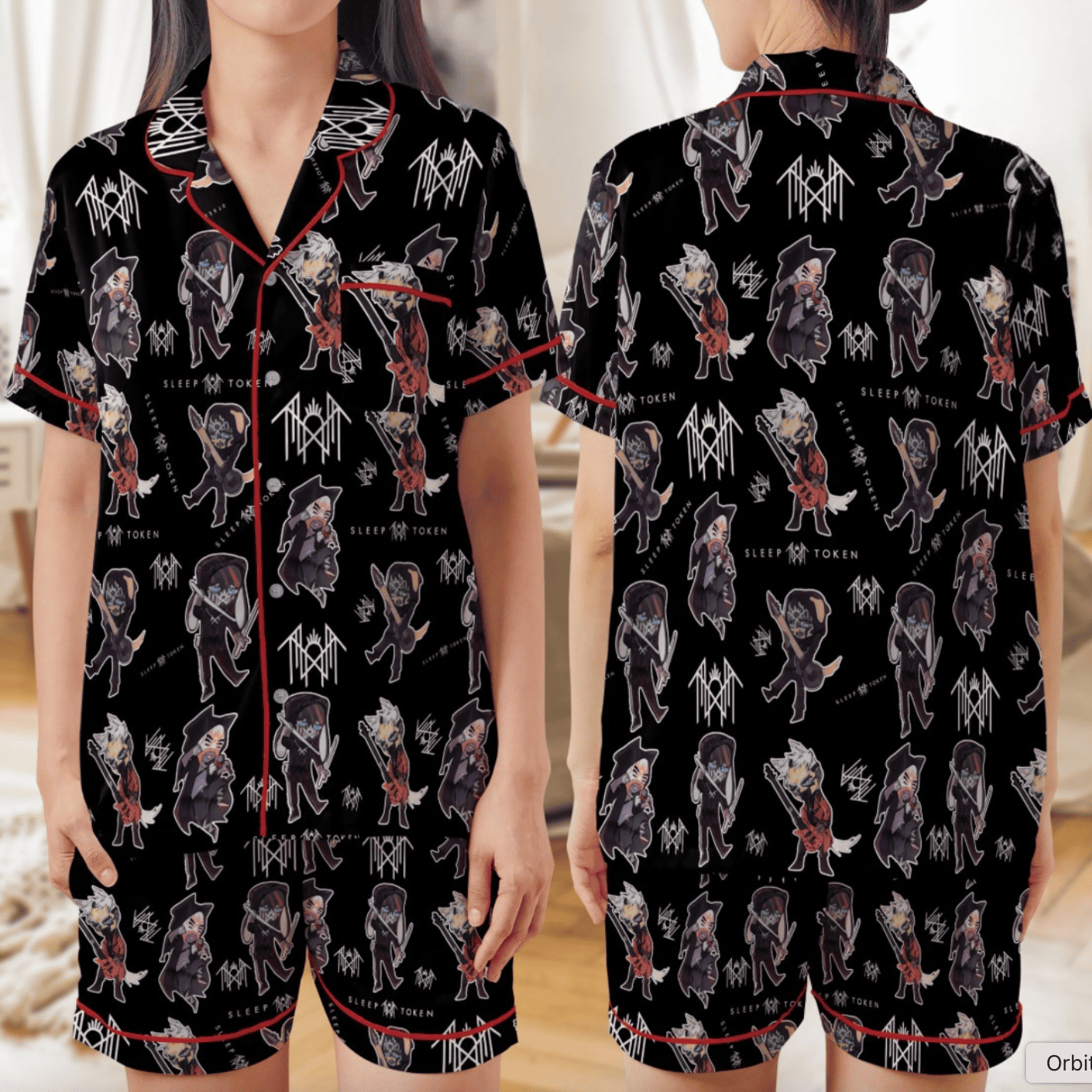 Sleep Token Chibi Pajamas Vintage Set, Short / LONG Sleeve Top