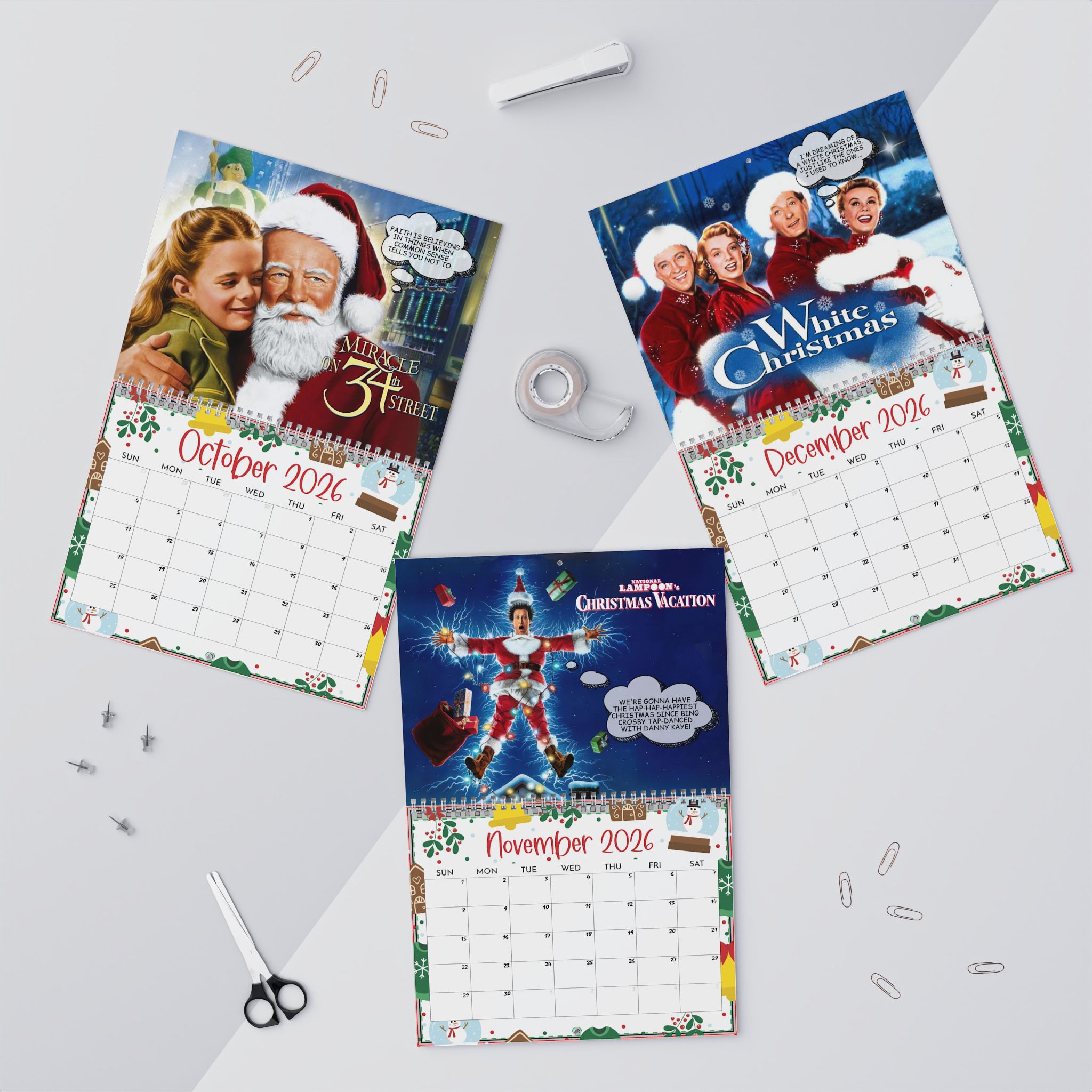 Christmas Movie Calendar | 2026 Calendar | Wall Calendar Christmas Movie Calendar | 2026 Calendar | Wall Calendar